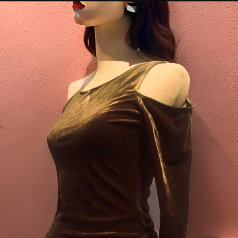 ✿ Money Green Velvet Bodysuit